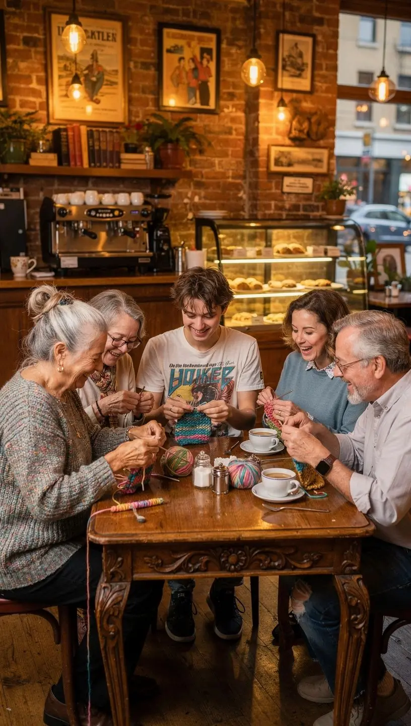 Members sharing crafts in a skill-sharing group